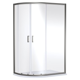 Brushed Pewter Rene 6mm Offset Quadrant Shower Enclosure