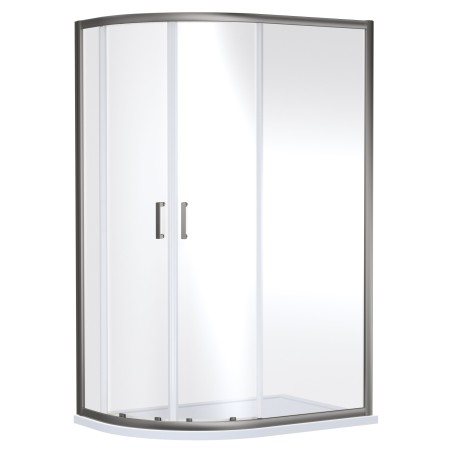 Brushed Pewter Rene 6mm Offset Quadrant Shower Enclosure