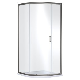 Brushed Pewter Rene 6mm Single Door Quadrant Shower Enclosure - 900mm