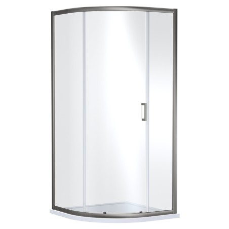 Brushed Pewter Rene 6mm Single Door Quadrant Shower Enclosure - 900mm