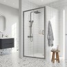 Brushed Pewter Rene 6mm Sliding Shower Doors - Insitu