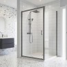 Brushed Pewter Rene 6mm Sliding Shower Doors - Insitu