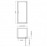 Brushed Pewter Rene 6mm Pivot Shower Door - Technical Drawing
