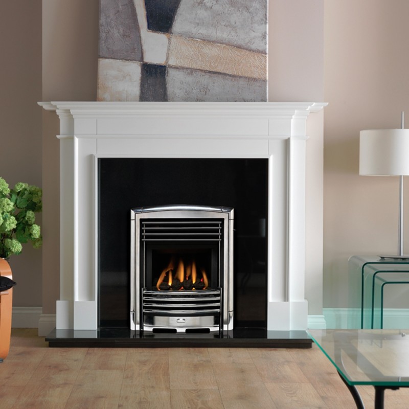 Valor "Petrus" Chrome Slimline Inset Homeflame Gas Fire - Insitu