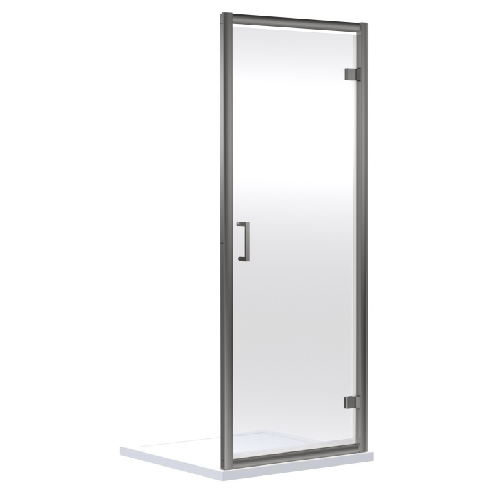 Brushed Pewter Rene 6mm Hinged Shower Door