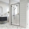Brushed Pewter Rene 6mm Hinged Shower Door - Insitu