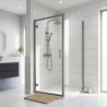 Brushed Pewter Rene 6mm Hinged Shower Door - Insitu