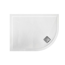 28mm Anti-Slip Ultra-Slim Offset Quadrant Shower Tray Includes Chrome Waste (Left or Right Hand) - 1200mm (L) x 800mm (W)