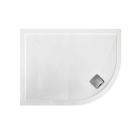 28mm Anti-Slip Ultra-Slim Offset Quadrant Shower Tray Includes Chrome Waste (Left or Right Hand) - 1200mm (L) x 800mm (W)