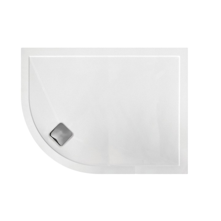 28mm Anti-Slip Ultra-Slim Offset Quadrant Shower Tray Includes Chrome Waste (Left or Right Hand) - 1200mm (L) x 800mm (W)