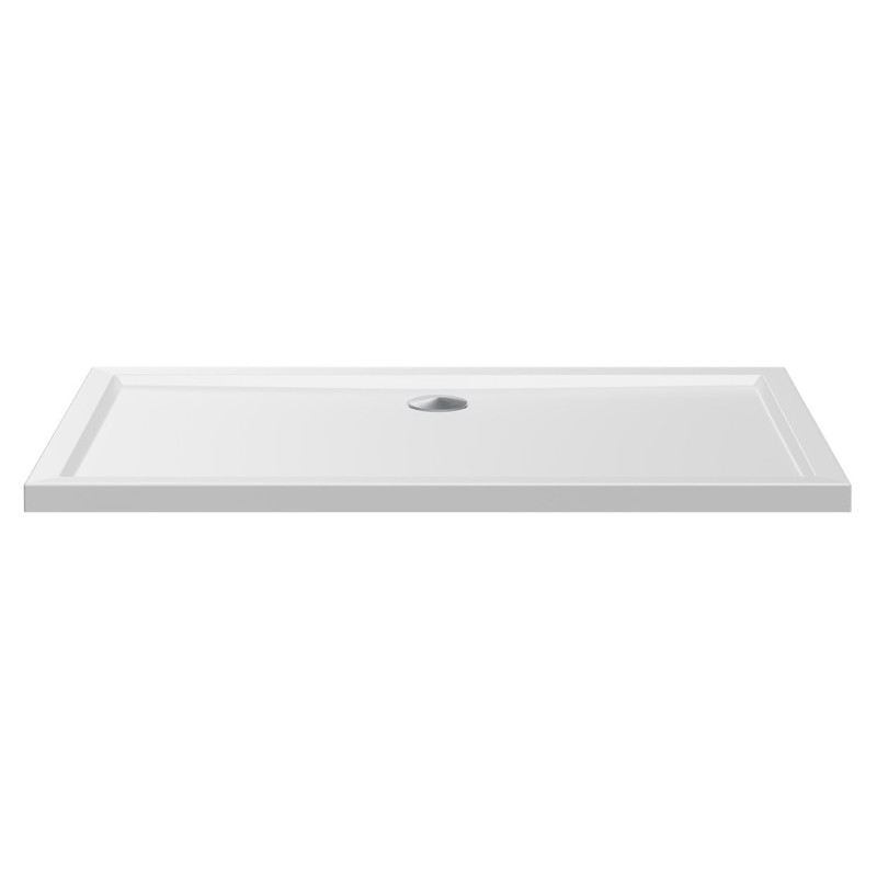 40mm Low Profile Rectangular Shower Trays Includes Waste - White