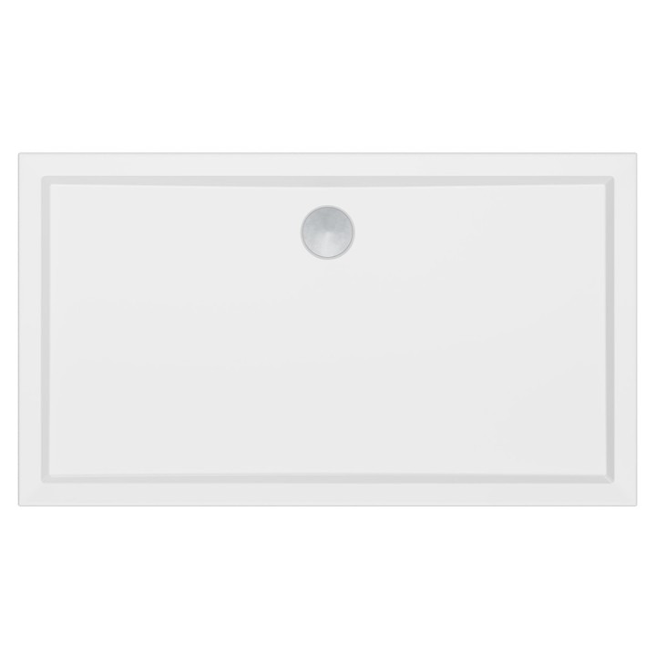 40mm Low Profile Rectangular Shower Trays Includes Waste - White