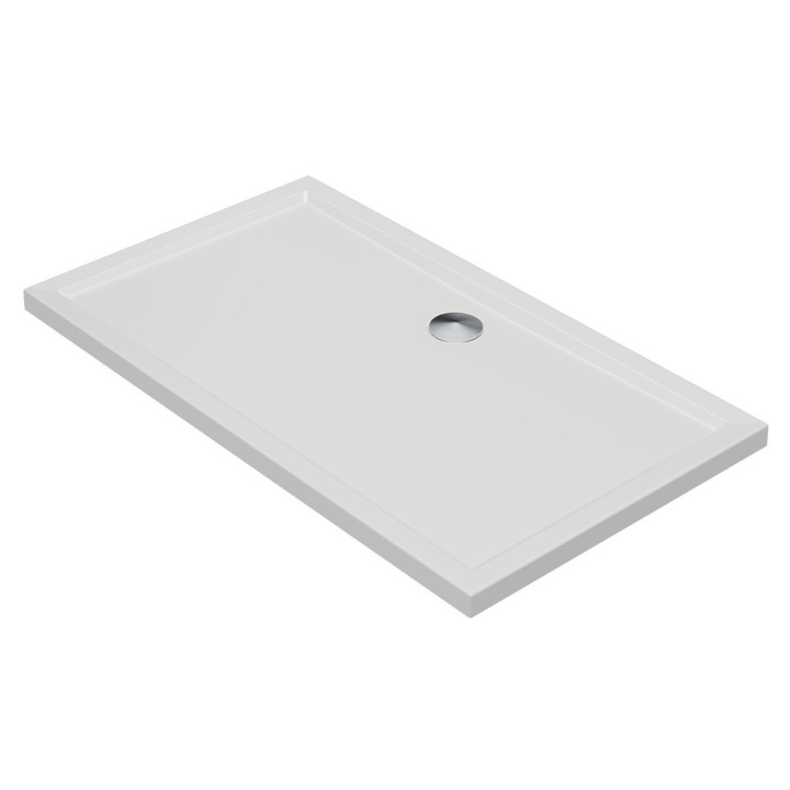40mm Low Profile Rectangular Shower Trays Includes Waste - White