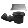 Chrome Low Profile Square Shower Tray Cover & Black Waste