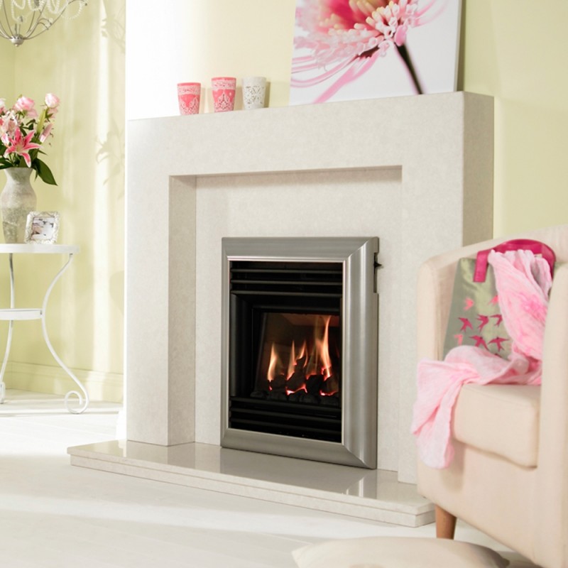 Valor "Harmony" Silver Wall / Inset Homeflame Gas Fire - Insitu