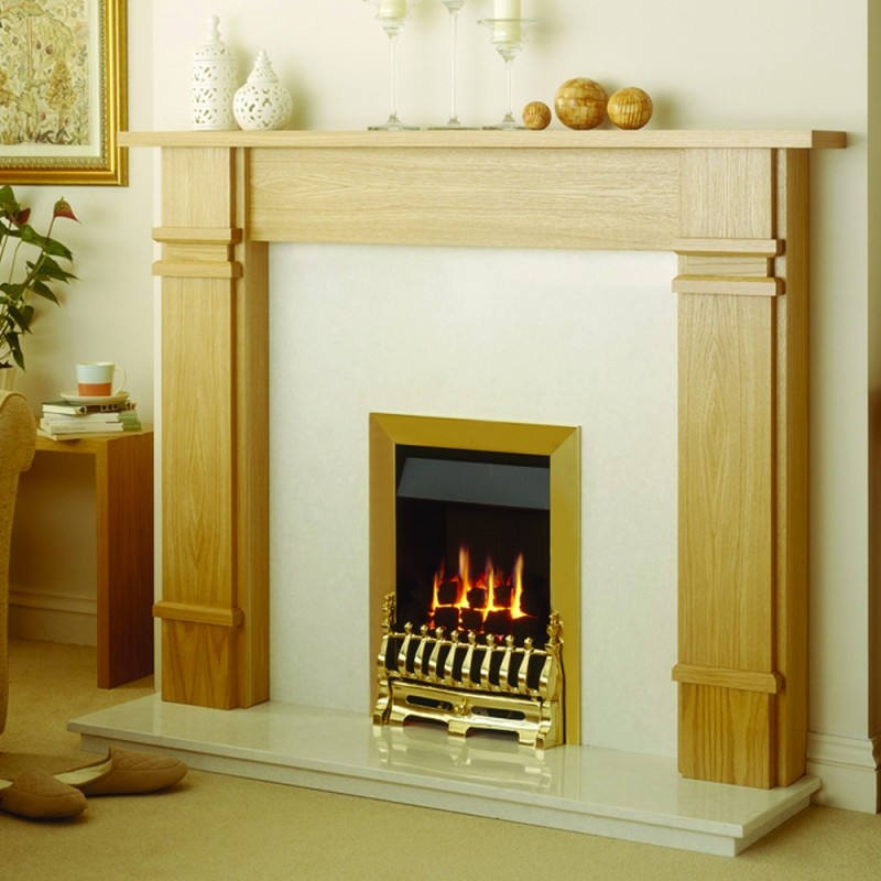 Valor "Blenheim" Brass Slimline Inset Homeflame Gas Fire - Insitu