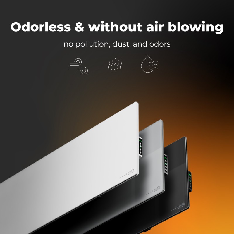 AENO Smart LED Wifi Grey Glass Infrared Reversible Panel Heater 700W