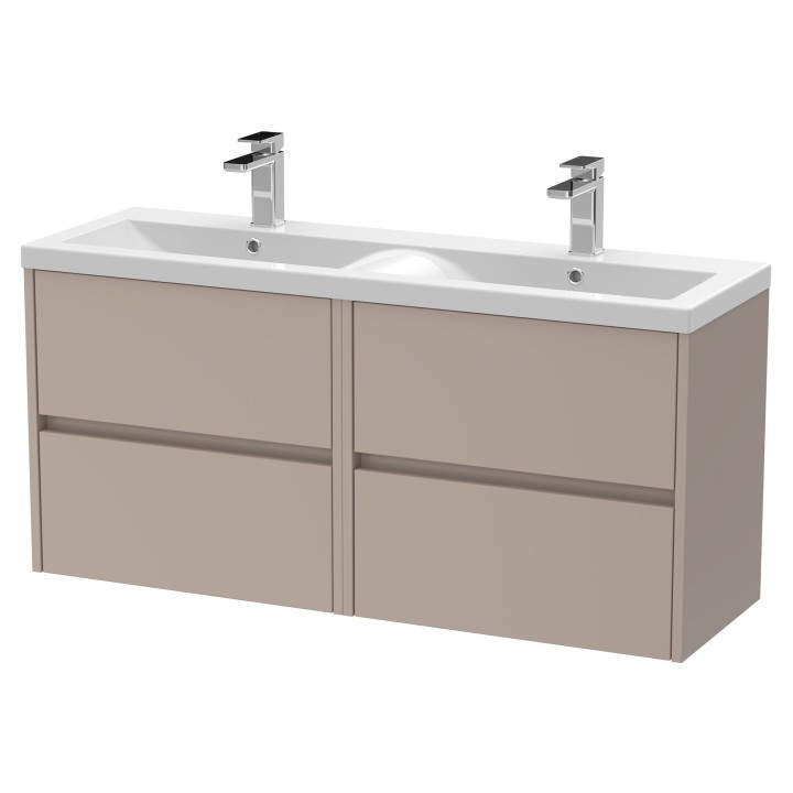 Havana 1200mm Wall Hung Four Drawer Double Basin Vanity Units