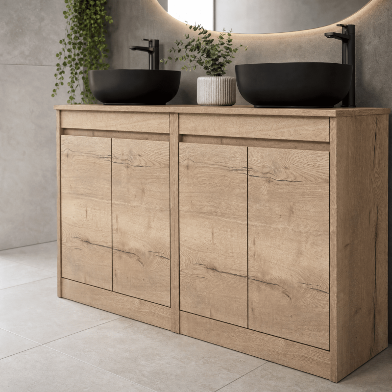 Havana 1200mm Freestanding Double Countertop Cupboard Vanity Units