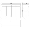 Havana 1200mm Freestanding Double Countertop Cupboard Vanity Units