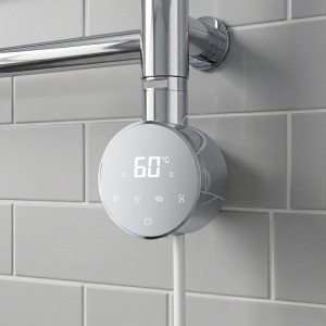 Chrome Cleo Slimline Round Smart WIFI Thermostatic Electric Heating Element (300W - 900W)