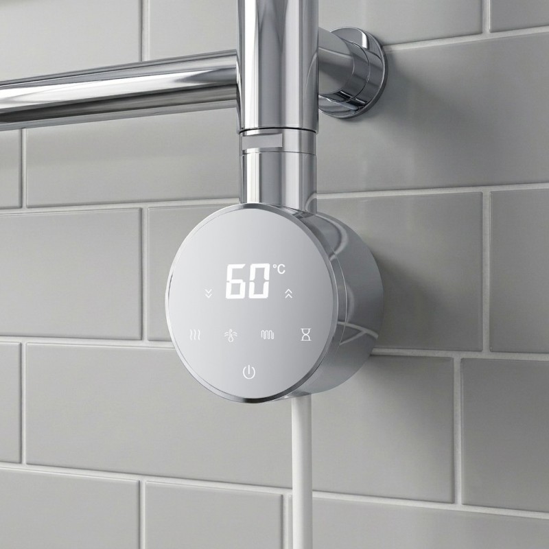 Chrome Cleo Slimline Round Smart WIFI - closeup