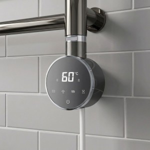 Gunmetal Cleo Slimline Round Smart WIFI Thermostatic Electric Heating Element (300W - 900W)