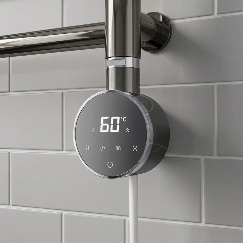 Black Cleo Slimline Round Smart WIFI - closeup