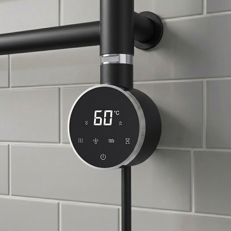 Black Cleo Slimline Round Smart WIFI - closeup