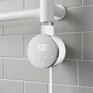 White Cleo Slimline Round Smart WIFI Thermostatic Electric Heating Element (300W - 900W)