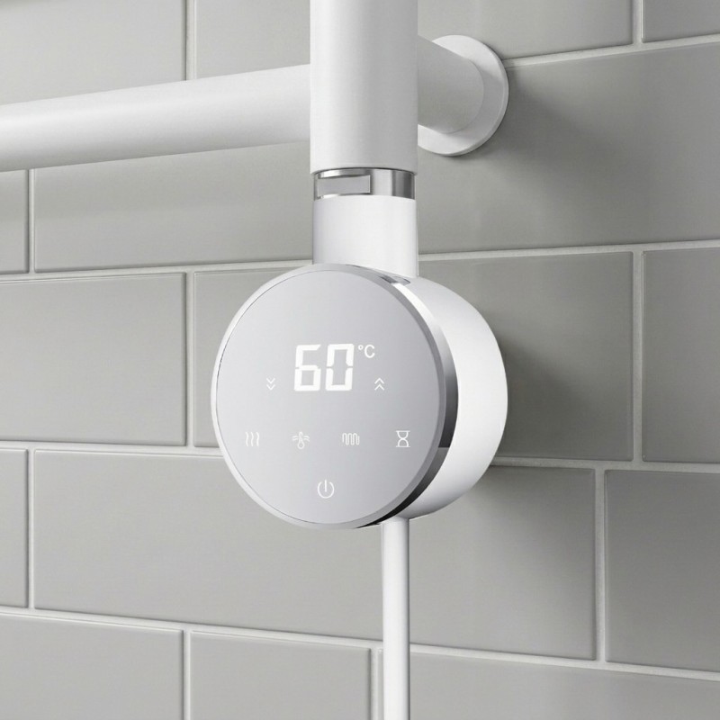 White Cleo Slimline Round Smart - closeup