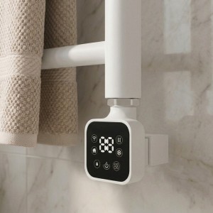 White Cleo Square Smart WIFI Thermostatic Electric Heating Element (300W - 900W)