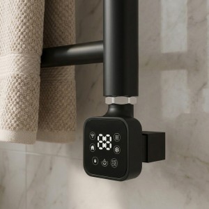 Black Cleo Square Smart WIFI Thermostatic Electric Heating Element (300W - 900W)
