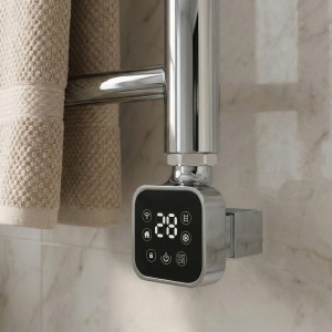 Chrome Cleo Square Smart WIFI Thermostatic Electric Heating Element (300W - 900W)