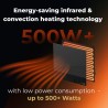 AENO Smart LED Wifi Black Glass Infrared Reversible Panel Heater 500W