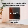 AENO Smart LED Wifi Black Glass Infrared Reversible Panel Heater 500W