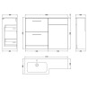 Arno 1100mm Freestanding Bathroom Combination Drawer Vanity Unit – Basin & WC Set