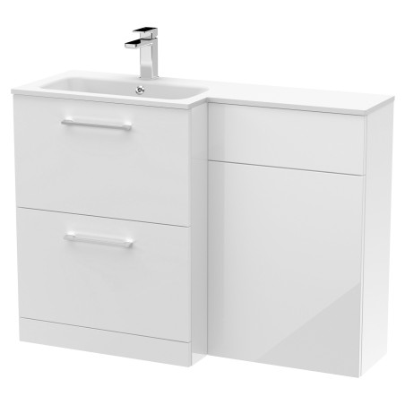 Arno 1100mm Freestanding Bathroom Combination Drawer Vanity Unit – Basin & WC Set