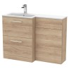 Arno 1100mm Freestanding Bathroom Combination Drawer Vanity Unit – Basin & WC Set