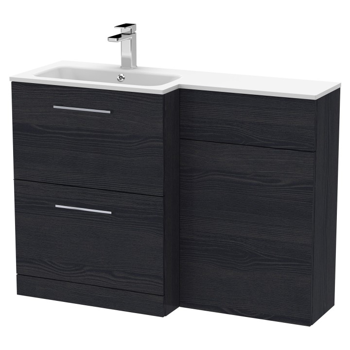 Arno 1100mm Freestanding Bathroom Combination Drawer Vanity Unit – Basin & WC Set
