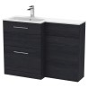 Arno 1100mm Freestanding Bathroom Combination Drawer Vanity Unit – Basin & WC Set