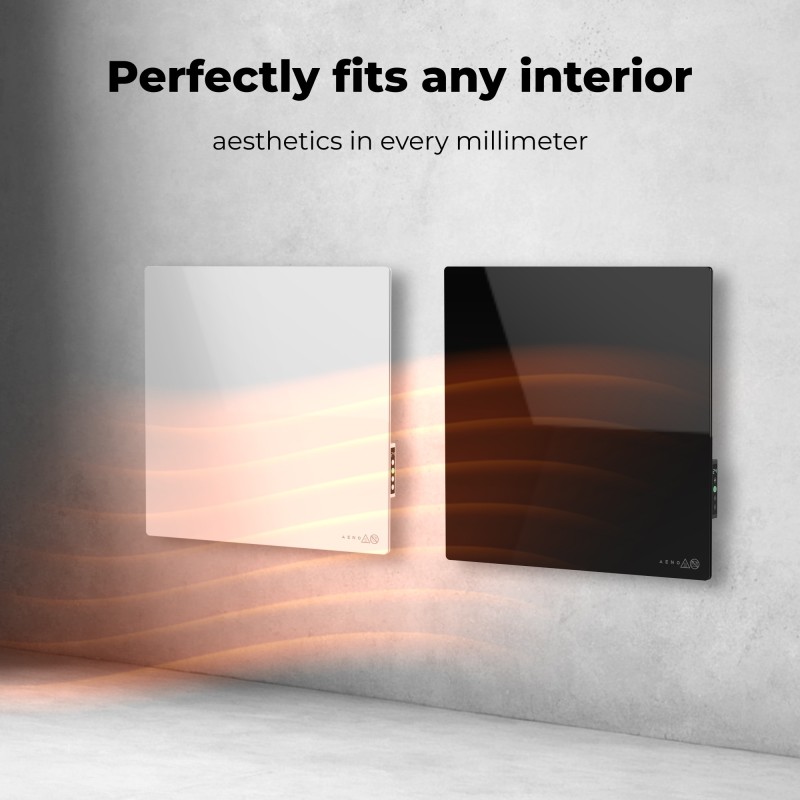 AENO Smart LED Wifi White Glass Infrared Reversible Panel Heater 500W