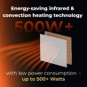 AENO Smart LED Wifi White Glass Infrared Reversible Panel Heater 500W