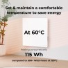AENO Smart LED Wifi White Glass Infrared Reversible Panel Heater 500W
