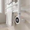 White Cleo Round Smart WIFI Thermostatic Electric Heating Element - closeup