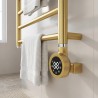 Brass Cleo Round Smart WIFI Thermostatic Electric Heating Element - closeup
