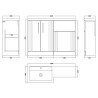 Deco 1100mm Freestanding Bathroom Combination Drawer Vanity Unit – Basin & WC Set
