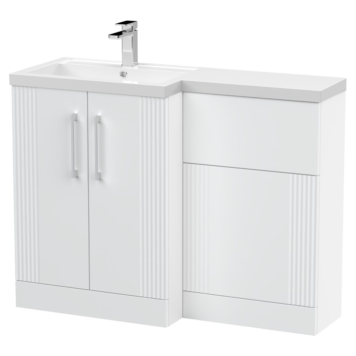 Deco 1100mm Freestanding Bathroom Combination Drawer Vanity Unit – Basin & WC Set