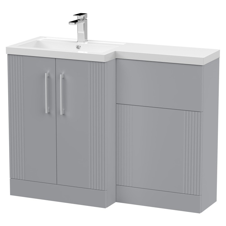 Deco 1100mm Freestanding Bathroom Combination Drawer Vanity Unit – Basin & WC Set