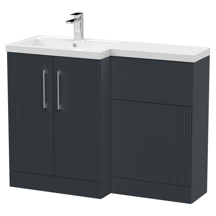 Deco 1100mm Freestanding Bathroom Combination Drawer Vanity Unit – Basin & WC Set